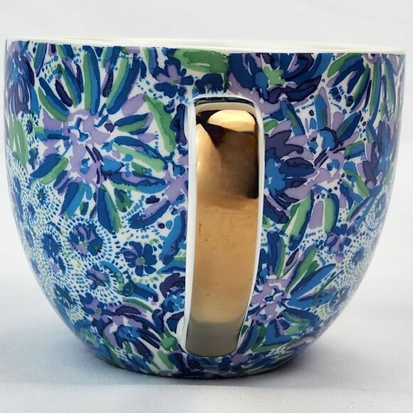 🔺️Lily Pulitzer Blue & Purple "High Maintenance" Ceramic 12oz Teacup - Picture 6 of 13